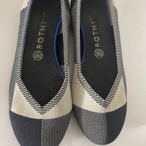 Rothy's Black & White Plaid Check Round Toe  Comfort Ballet Flats Size 9W